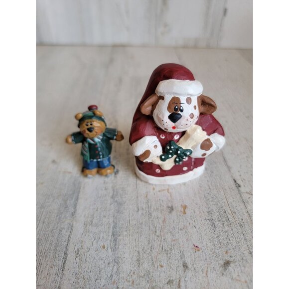 Eddie Walker puppy dog Santa Claus bear ice skate Xmas figure - Picture 1 of 4